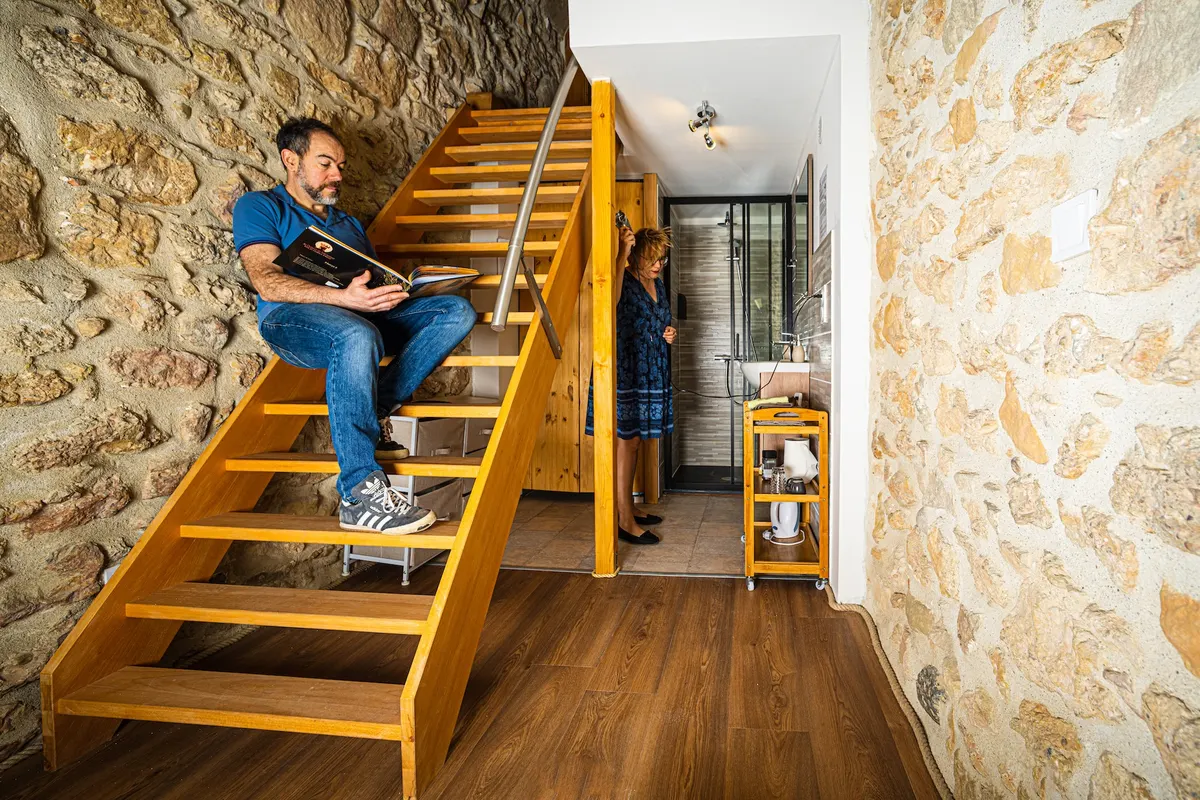 Chambre double l'étable au Château de Villelongue, dans l'Aude, Pays Cathare, animaux admis